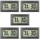 thumbnail image 1 of Paquete de 5 minitermómetros digitales de temperatura y humedad, termómetro, higrómetro digital, medidor de temperatura y humedad para interiores, color negro, 1 of 5