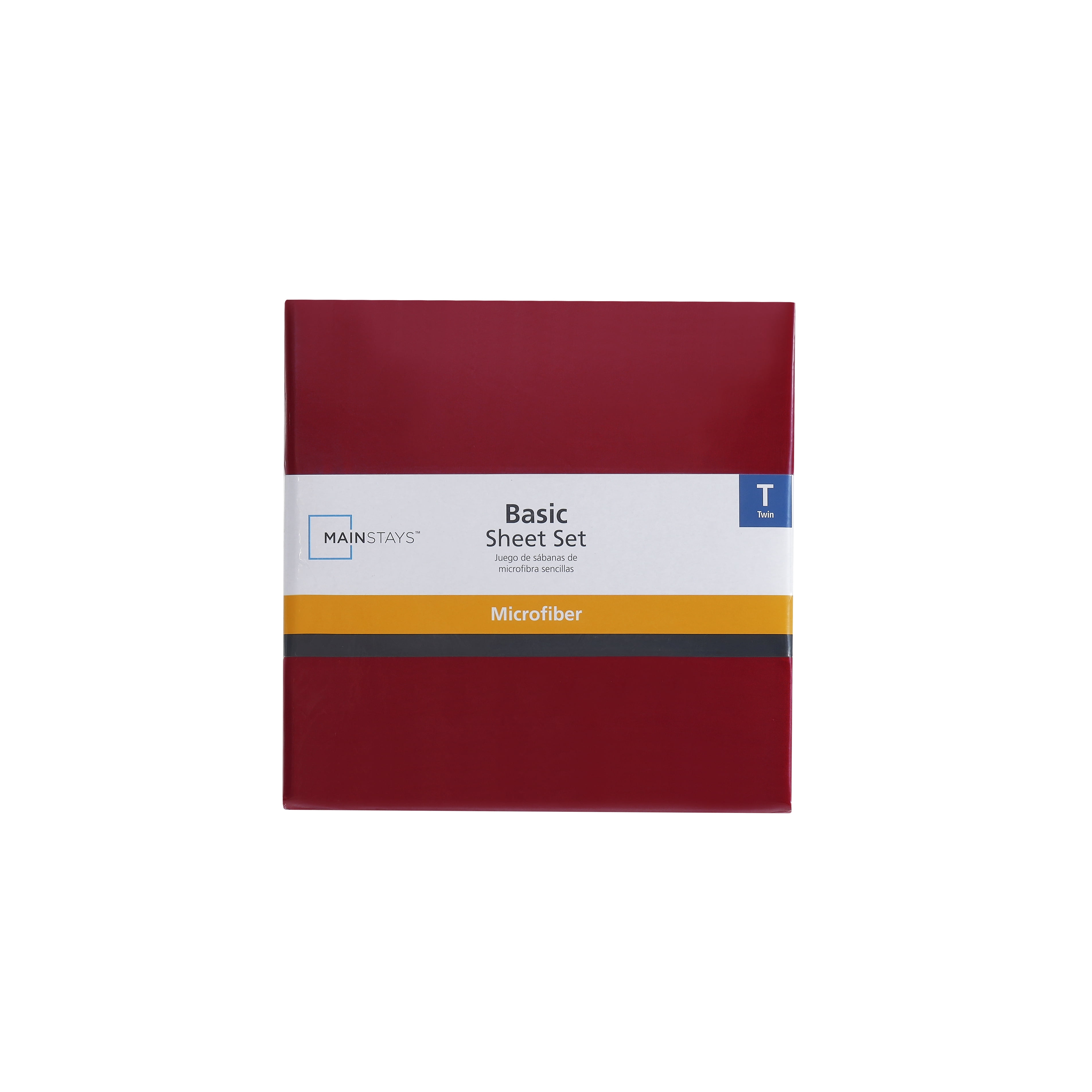 Mainstays Basic Value Microfiber Bed Sheet Set, Red Sedona, Twin, 3 Piece