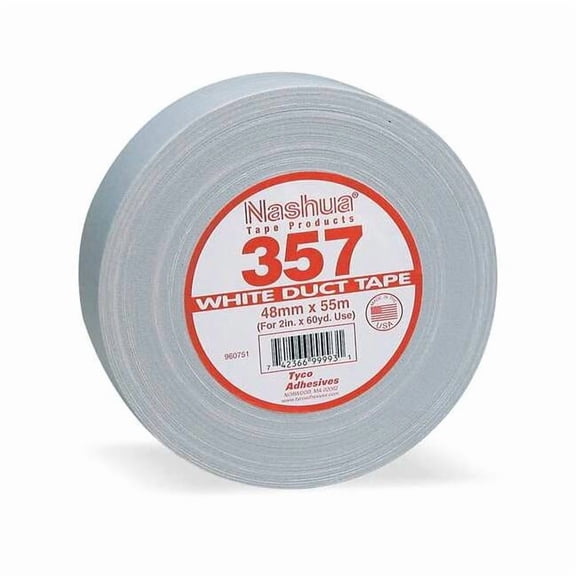 Nashua Duct Tape, White, 60 yd L, 2-3/4 in W 357