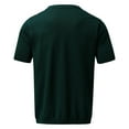 thumbnail image 4 of TSADFHJI Short Sleeve Dress Shirts for Men Slim Fit Fall Men's Spring and Summer Contrast Color Thread Single- Lapel Cardigan Knitted Short-Sleeved Top Xxl Green, 4 of 7