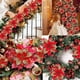 thumbnail image 4 of Flores artificiales con purpurina para decoración de árbol de Navidad, adornos de Feliz Año Nuevo, regalos de flores falsas, 5/10 piezas, 4 of 5