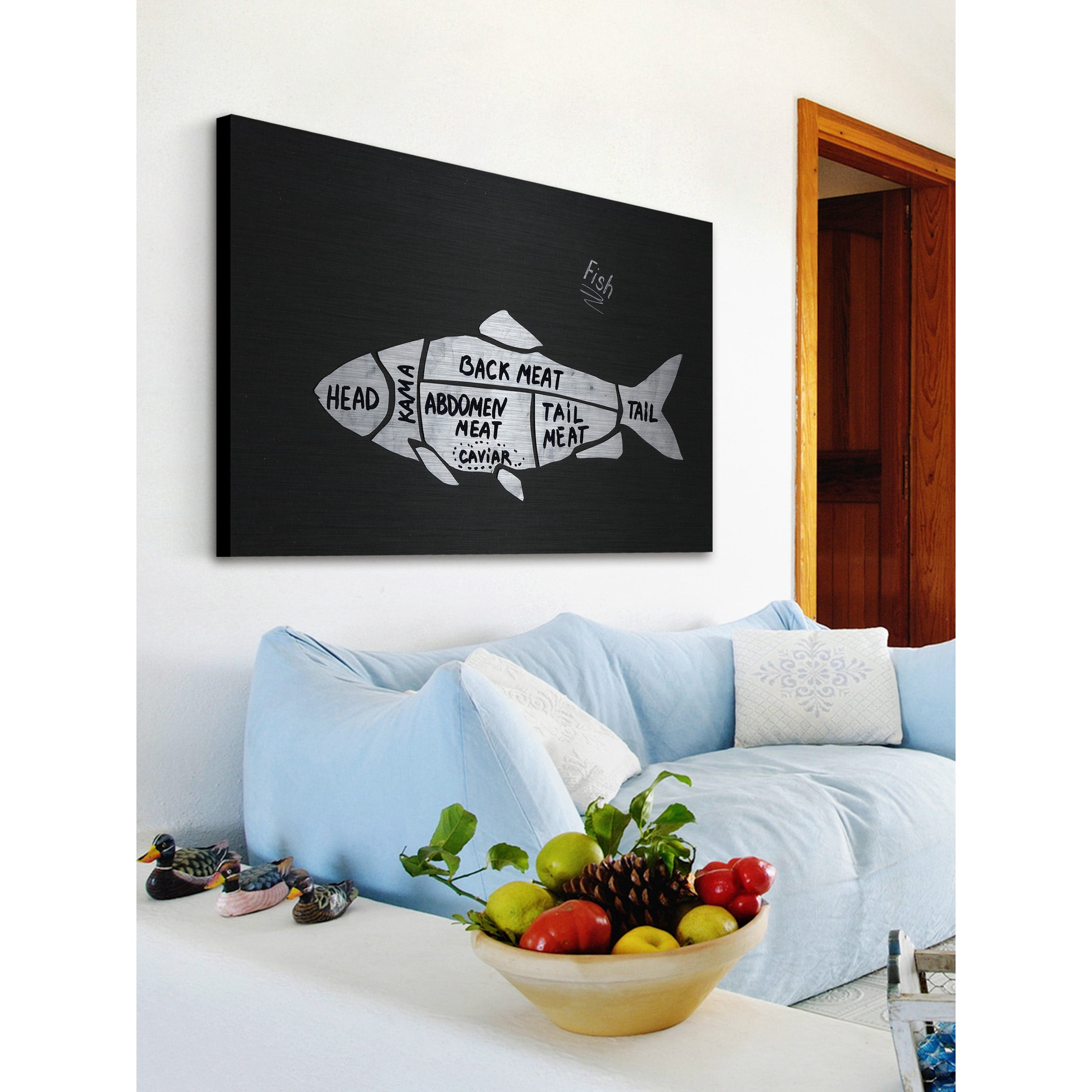 "Fish Formation" Painting Print on Brushed Aluminum