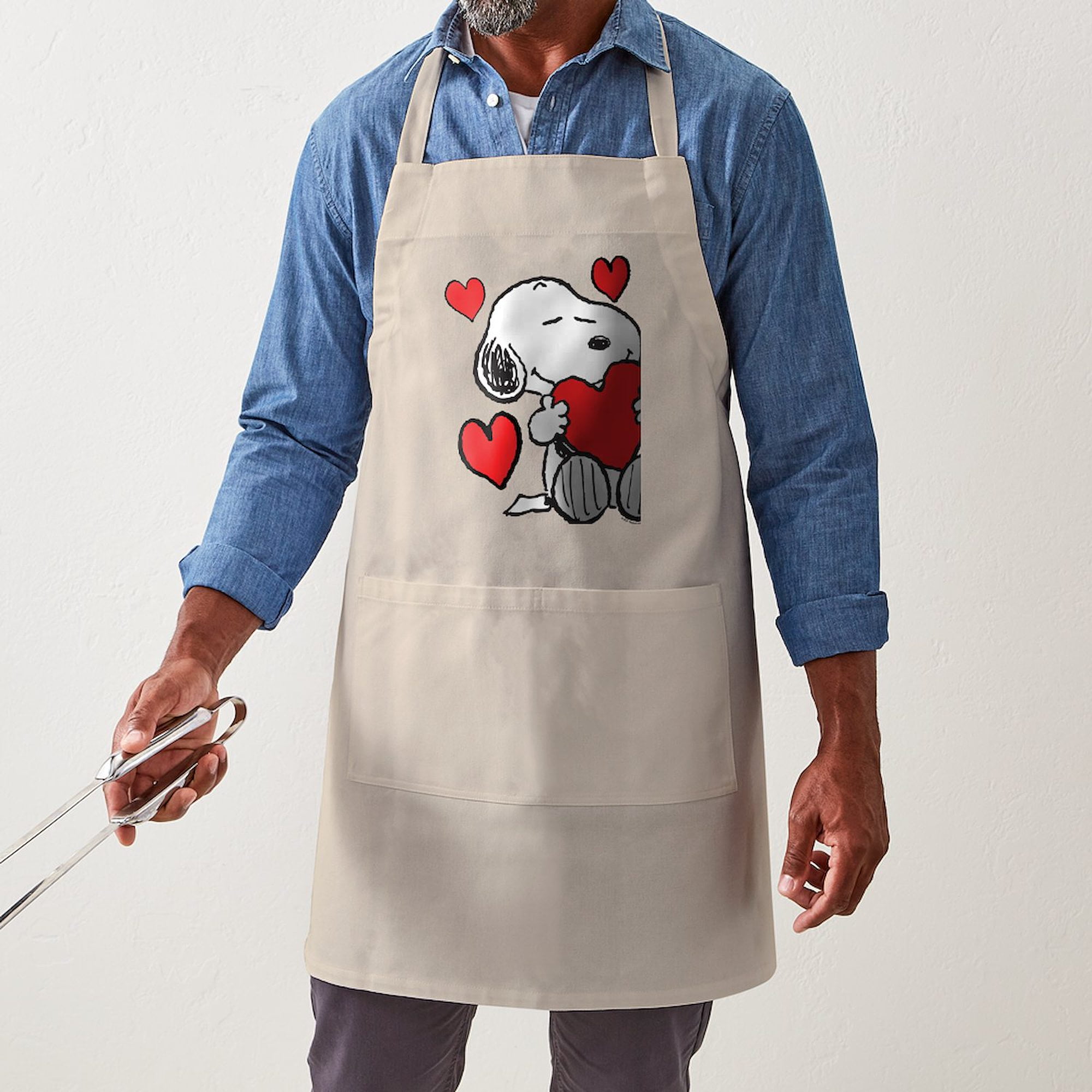 CafePress - Snoopy Hearts - Kitchen Apron with Pockets, Grilling Apron, Baking Apron
