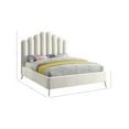 thumbnail image 3 of Meridian Furniture Lily Solid Wood and Tufted Velvet King Bed in Cream, 3 of 7