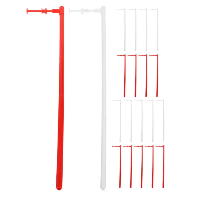 20pcs Plastic Windmill Pole Wind Making Rod Diy Windmill Sticks Windmill Attachment Diy Pinwheel Rods Craft Supplies White And Red