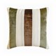 thumbnail image 4 of Funda de cojín decorativa HomeCentric marrón de 30 x 30 cm (12 x 12 pulgadas) de terciopelo a rayas y lino para muebles de exterior, estilo patchwork moderno - Banda de terciopelo terroso, 4 of 8