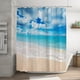 thumbnail image 4 of ¡Oferta! Cortina de ducha CICRKHB con estampado de playa y océano, 180 x 180 cm, con 12 ganchos de plástico, impermeable, para baño, resistente, lavable a máquina, secado rápido., 4 of 8