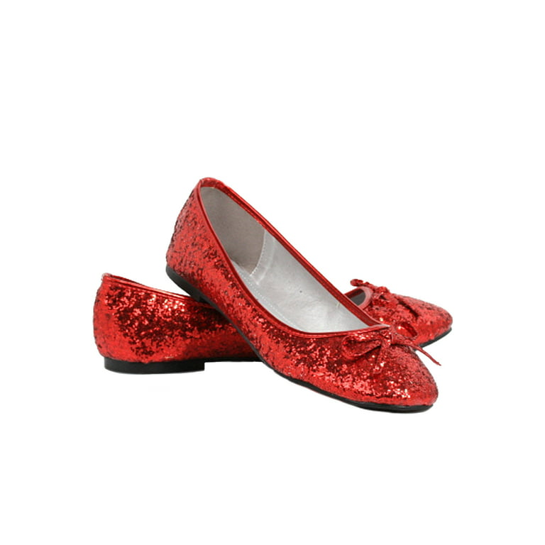 Ellie E-016-Mila-G Adult Glitter Flat With Bow -