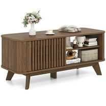 Yardi Yarda Rectangular Coffee Table with Storage and Adjustable Shelves-Walnut