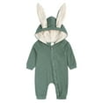 thumbnail image 3 of EnJoCho Baby Birthday Jumpsuit Baby Boys Girls Solid Zipper Hooded Rabbit Ear Jumpsuit Romper Clothes Toddler Boys Trendy Bodysuit Casual Party Wear Clothes, 3 of 9