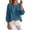 Blue, variant on Crew Neck Linen Tops for Women Lightweight Soft Solid Color Crinkle Blouses Relaxed Dressy 3/4 Balloon Sleeve Tshirts with Elastic Cuffs M
