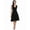 Black, variant on New Women V-Neck Sleeveless Solid Fit and Flare Casual Dress HFON