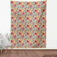 thumbnail image 3 of Ambesonne Flower Fabric by the Yard Upholstery, Silhouettes of Flowers, 2 Yards, Multicolor, 3 of 4