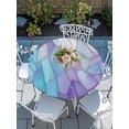 thumbnail image 6 of Purple Blue Marble Round Fitted Tablecloth with Elastic Edge, Waterproof Table Cloth Table Cover for 36"-44" Tables, Modern Abstract Art Marble Crack Tablecloths for Dining Picnic Indoor Outdoor, 6 of 9