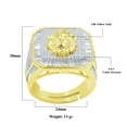thumbnail image 4 of Mens 14K Gold Finish Leo Lion Zodiac Sign Astrology Horoscope Band Baguette & Round Cut Simulated Diamond Ring, 4 of 5
