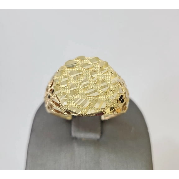 14k Nugget Ring Round Yellow Gold Women Men Real Genuine 14KT (Ring Size:6;)