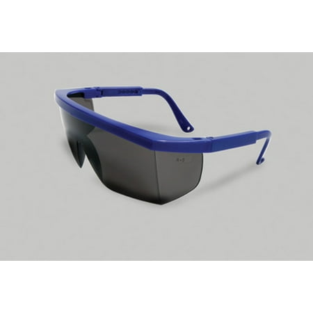 Radnor 64051202 Retro Series Safety Glasses With Blue Frame, Gray Anti-Scratch Lens And Integrated Sideshields (1/EA)