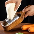 thumbnail image 3 of Homelife Stainless Steel Cheese Grater with Wood Handle Sharp Blades Efficient Cheese Grating Tool for Cheese Chocolate Fruits Handheld Grater Spoon Grater, 3 of 13