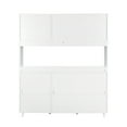 thumbnail image 5 of Aukfa Large Kitchen Hutch Cabinet, Pantry Cabinets w/ 4 Doors & Microwave Shelf, White, 5 of 8