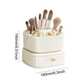 thumbnail image 3 of Square Makeup Organizer with Drawer 5 Slots Cosmetic Display Case (White), 3 of 9