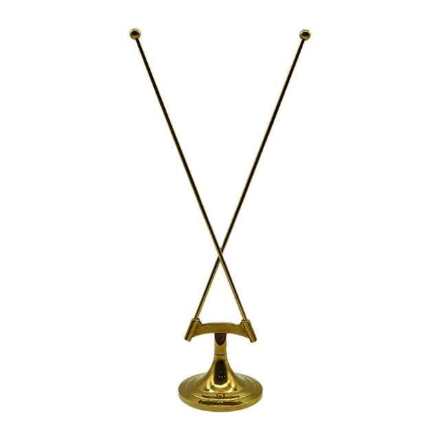 DYNWAVECA Desktop Flag Holder Display Stand Easy to Install Metal Flagpole Stand Display Holder for Ceremonial Settings Party Classroom Gold