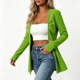 thumbnail image 6 of Uootdi Women's Collarless Single Button Blazer Long Sleeve Work Cardigan Open Front Corduroy Jackets Slim Fit Business Casual Women Top, 6 of 7
