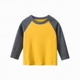 thumbnail image 7 of HCNTES Boys Long Sleeve Raglan T Shirts Kids Color Block Crewneck Casual Tops Tees(Yellow,1-2 Years), 7 of 7