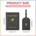 thumbnail image 2 of Uxcell Passport Holder with Luggage Tag, Set of Leather Travel Passport Cover Wallet with Suitcase Tag Travel Accessories for Men Women Airplane, Black, 2 of 7