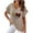 Khaki, variant on ICHUANYI Womens V Neck Print T-shirt New Trending Comfortable Female Shirtss Tops Fashion Clothing