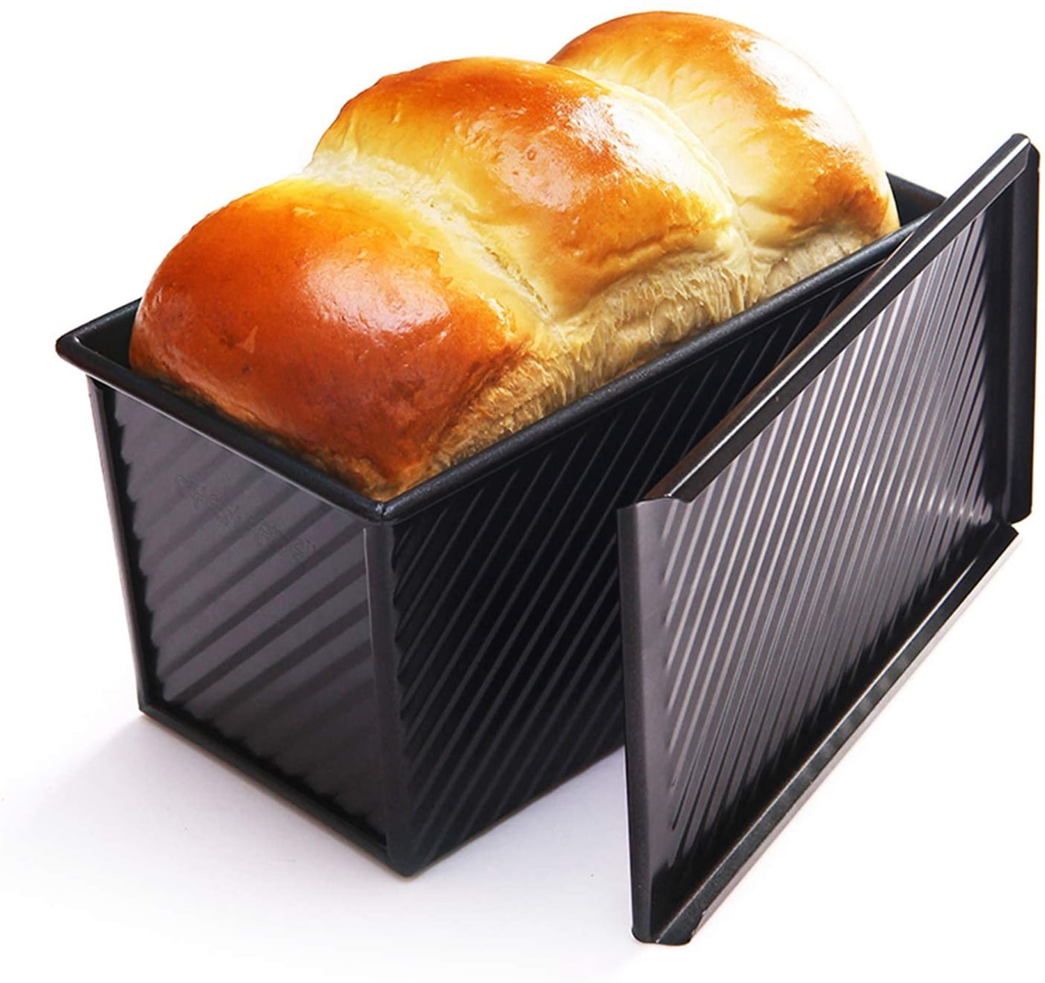 Kepooman Kitchen Carbon Steel Toast Box with Lid for Baking Bread, Black Kepooman Kitchen Carbon Steel Toast Box with Lid for Baking Bread, Black