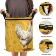 thumbnail image 3 of 50L Extra Large Popup Hamper Collapsible Laundry Basket With Zippered Lid 15.7x18.5in A Hen, 3 of 7