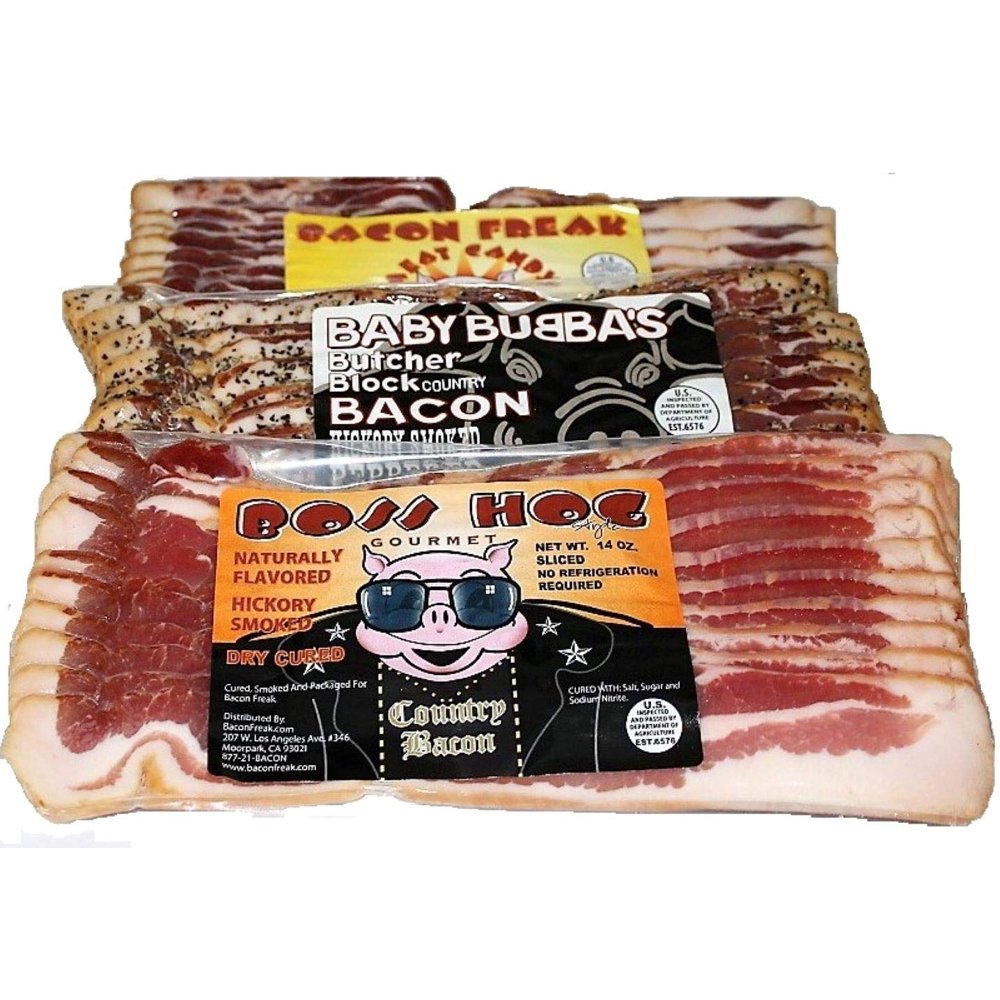 Bacon Freak Thick Cut Dry Cured Gourmet Bacon Sampler, 42 Ounces