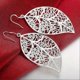 thumbnail image 3 of Fashion Jewelry 925 Sterling Silver Leaf Dangle Earrings for Women and Girls - -, 3 of 4