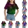 thumbnail image 5 of Tkrady Kids Girls Summer New Crewneck Starry Sky Pattern Short Sleeve Tshirt Top, Sizes 3-13 Years, 5 of 5