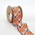 thumbnail image 5 of LaRibbons 2 1/2" Wired Ribbon | "Halloween Plaid" White/Org/Black | 10 Yard Roll, 5 of 5