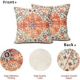 thumbnail image 5 of Orange Blue Ethnic Boho Pillow Covers 18X18 Inch Bohemian Carpet Vintage Couch Pillow Cases Rust Coral Floral Throw Pillows Set of 2 Rustic Home Decor for Living Room Bedroom Bed Cushion Outdoor, 5 of 6