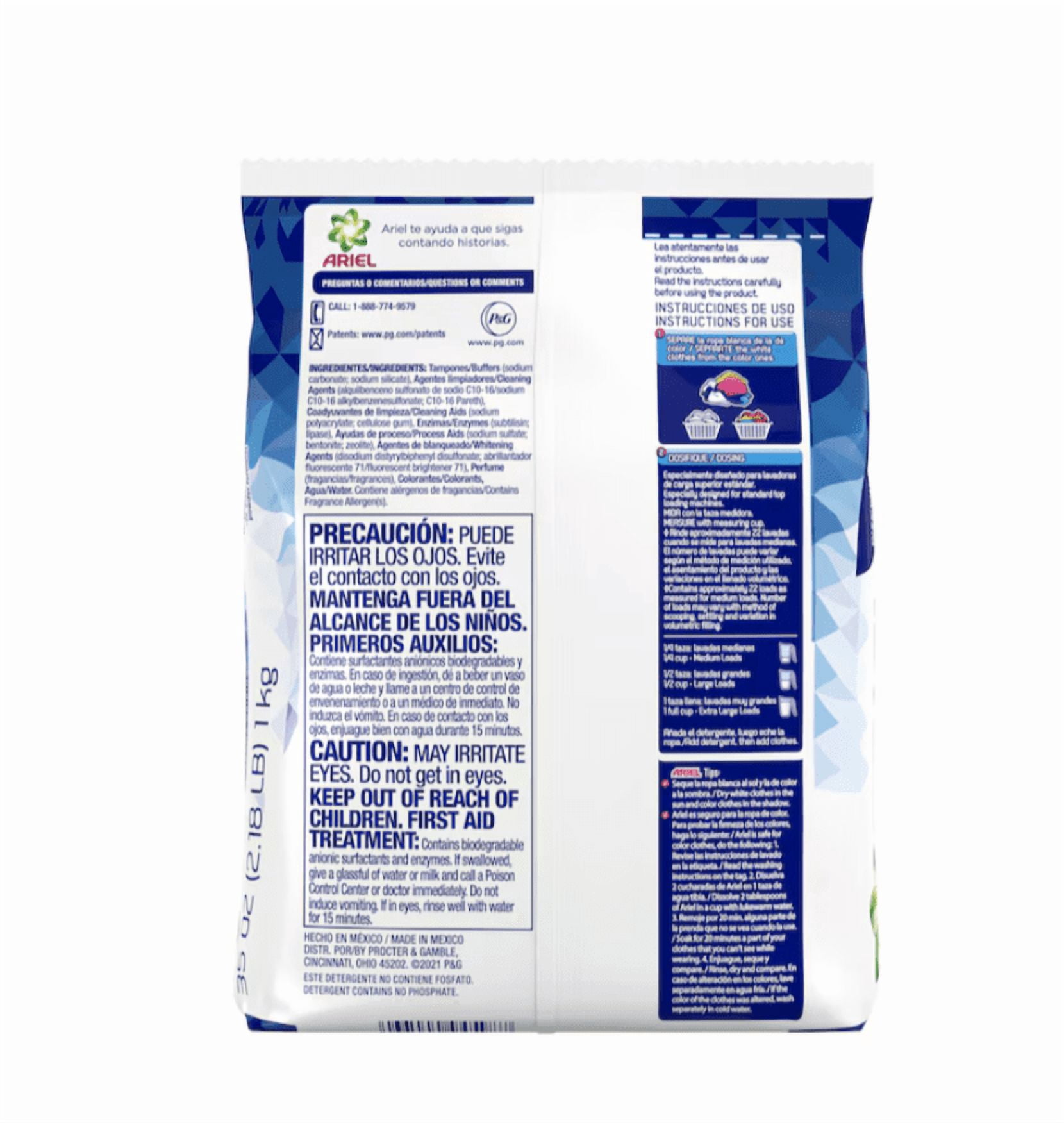 Ariel Powder Laundry Detergent 2.2 lb – 1 Pack – 2X Power, Deep Clean for Whites & Colors