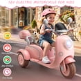 thumbnail image 3 of Funcid 12V Ride on Motorcycle with 3 Wheels, 2 Seater Kids Motorcycle with Storage Compartments, 2WD Electric Bike for Toddlers, Stable Structure, Cute Design, Music, LED Lights, Pink, 3 of 10