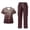 Brown Leopard Print, variant on Yspwyqan Black Leopard Print Scrubs for Women Set, 2 Piece V-Neck Short Sleeve Scrub Top & Straight Leg Pants, Stretchy Breathable Lightweight Workwear with 6 Pockets for Nurse, Size S
