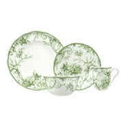222 Fifth Adelaide Moss 16-Piece Porcelain Dinnerware Set, Green