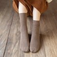 thumbnail image 4 of Calcetines de mujer de primavera de color liso con doble aguja, calcetines de moda de estilo japonés a rayas, calcetines apilados, 4 of 6