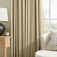 thumbnail image 3 of Galenzoov 60*90 inch 1 Panels Pinch Pleated Velvet Curtains for Home, Blackout Heat Blocking Window Curtains with Hooks for Bedroom,Living room,Office,Ivory, 3 of 11