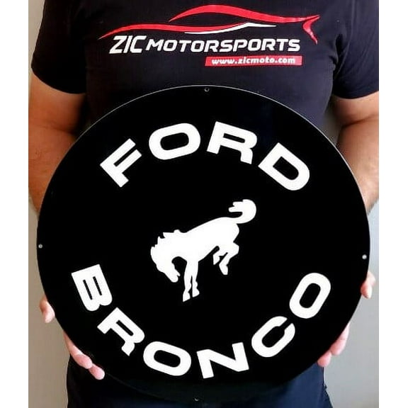 Ford Bronco Round Metal Sign Wall Art