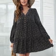 thumbnail image 1 of Vestido floral con botones en la parte delantera, vestido floral de verano para mujer, vestido casual, vestido floral diseñado para durar, 1 of 6