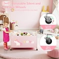 thumbnail image 5 of GRANNY SAYS Kids Extra Large 135L Toy Bins, 300D Oxford Cloth & Metal Toy Chest with Locking Silent Wheels, Pink, 5 of 10