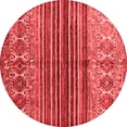 thumbnail image 1 of Ahgly Company Indoor Round Abstract Red Contemporary Area Rugs, 6' Round, 1 of 4
