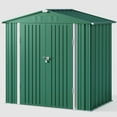 thumbnail image 3 of Storage Shed, Lofka 6x4 Ft Sheds & Outdoor Storage, Lockable Metal Garden Shed, Tool Shed Tiny House Vertical Outside Storage Building for Backyard, Lawn, Patio, Bike, Green, 3 of 8