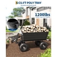 thumbnail image 5 of Heavy Duty Garden Dump Cart, 7 CU.FT Poly Garden Wagon with 1200lbs Load Capacity, 180° Adjustable Handle, Utility Hauling Wagon for Yard, Garden, Black, 5 of 6