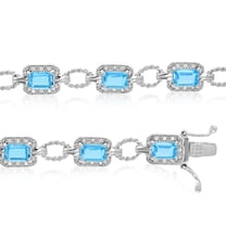 Vir Jewels 5.50 CTTW Sterling Silver Blue Topaz Bracelet Female Adult