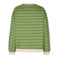thumbnail image 5 of tklpehg Women Striped Oversized Sweatshirt Loose Long Sleeve Tops Lightweight Vintage Sweatshirt Crewneck Going Out Tops Casual Pullover (Green,L), 5 of 6